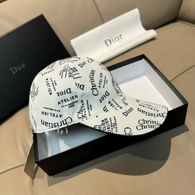 Dior All-Over Logo Print White Baseball Cap 6
