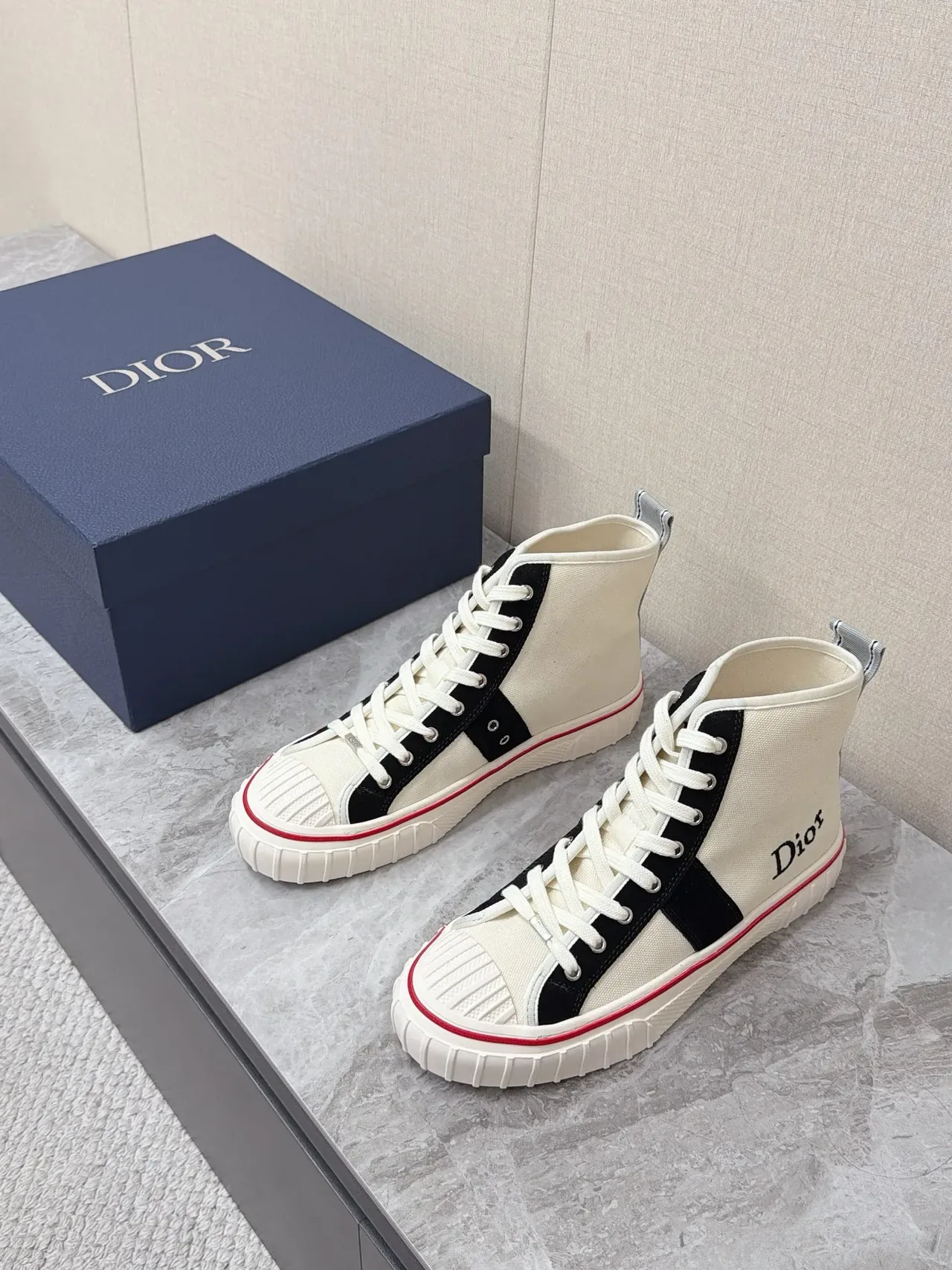 Dior B23 Beige Noir Hautes Toile Lifestyle Sneakers 5