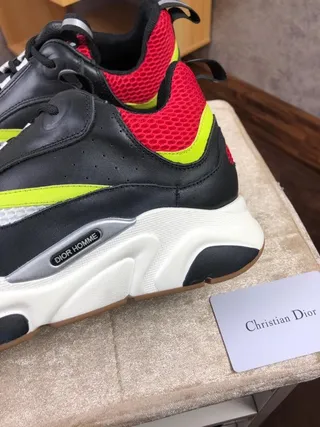 Dior B23 Black Multicolor Multi-Layered Sole Mesh And Synthetic Paneling Chunky Sneakers 9