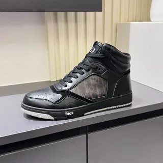Dior B23 Sneakers Lifestyle Híbrides Cuir et Maille Noir et Blanc Hautes