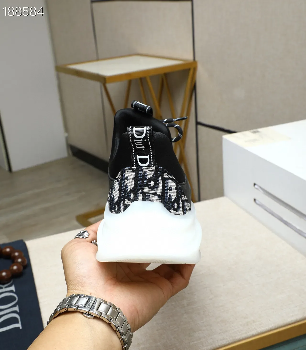 Dior B23 Monogram Black and White Lifestyle Sneakers 2