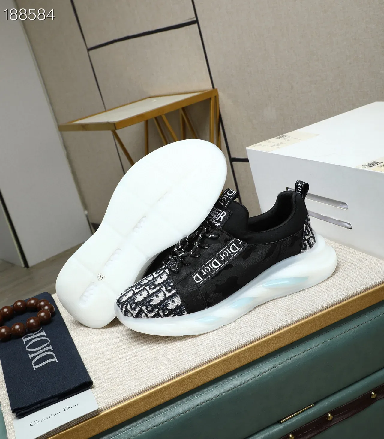 Dior B23 Monogram Black and White Lifestyle Sneakers 3