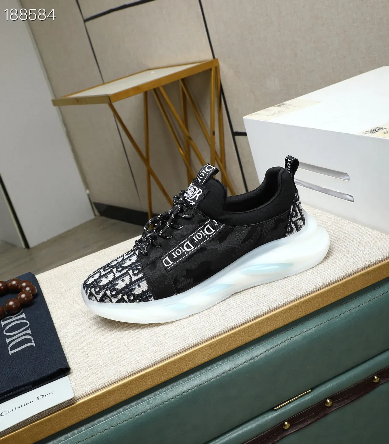 Dior B23 Monogram Black and White Lifestyle Sneakers 4