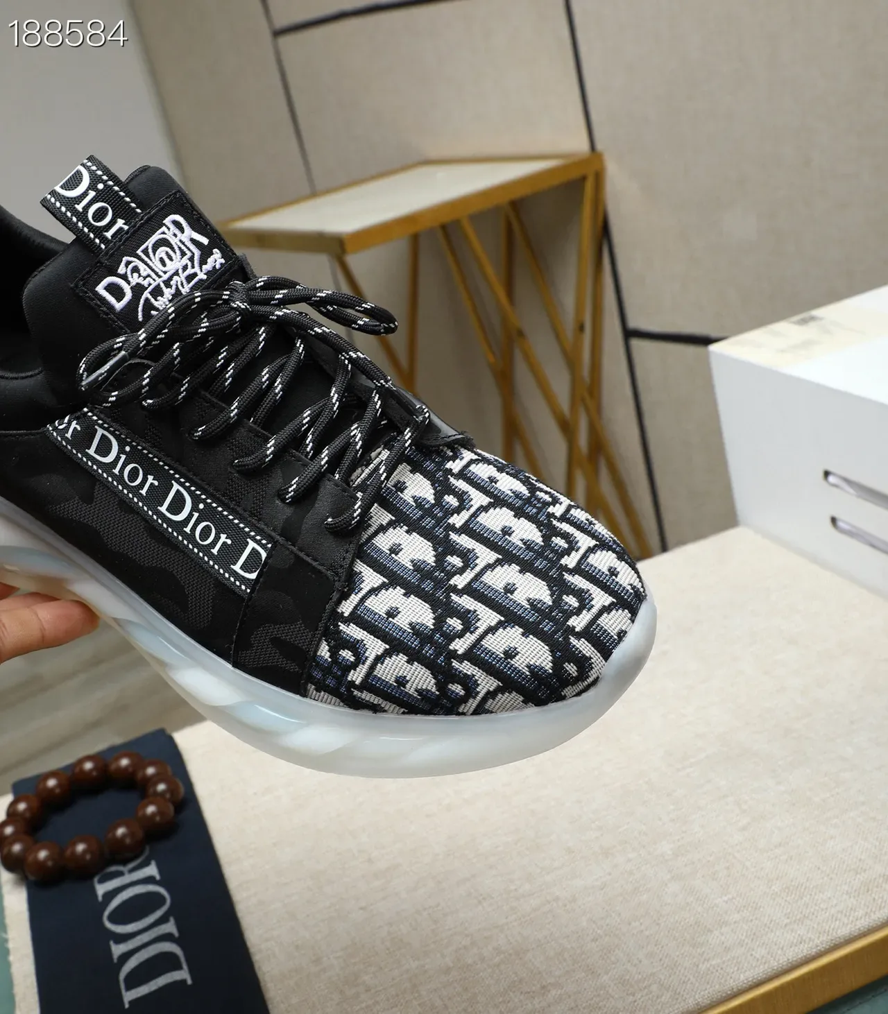 Dior B23 Monogram Black and White Lifestyle Sneakers 6