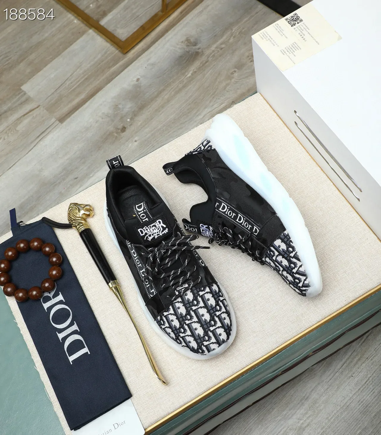 Dior B23 Monogram Black and White Lifestyle Sneakers 8