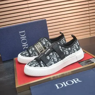 Dior B23 Monogram Canvas Strap-Closure Lifestyle Sneakers