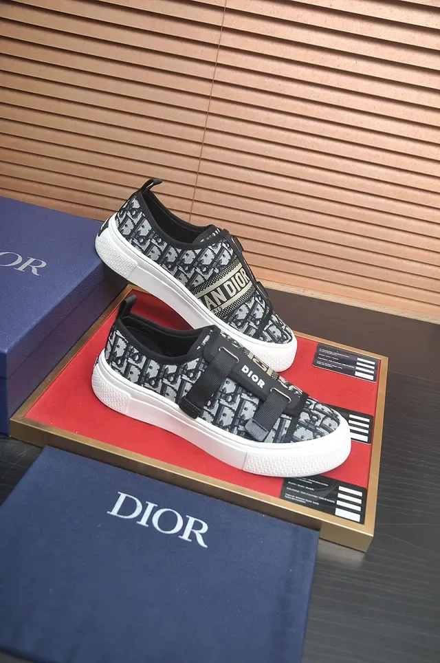 Dior B23 Monogram Canvas Strap-Closure Lifestyle Sneakers 4