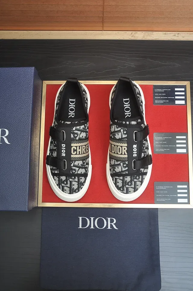 Dior B23 Monogram Canvas Strap-Closure Lifestyle Sneakers 5