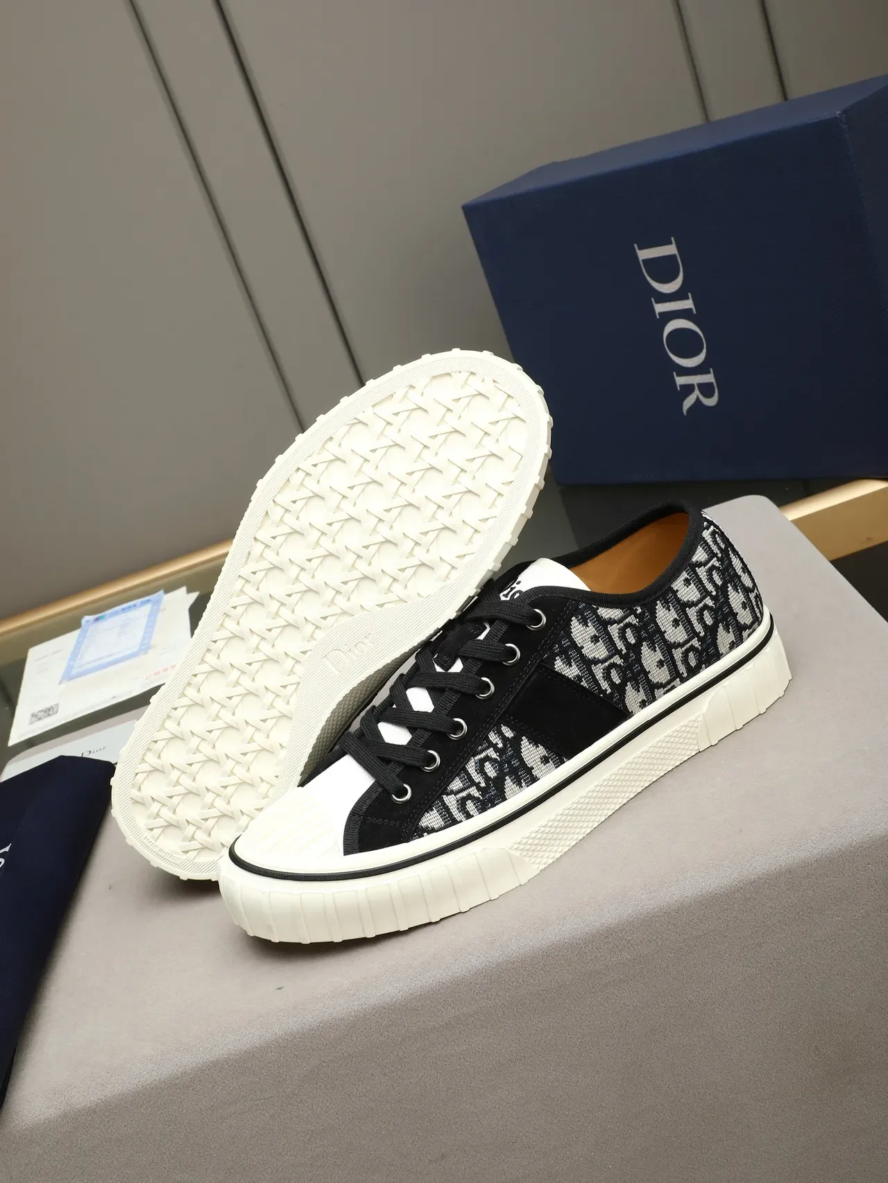 Dior B23 Monogram Jacquard y Suede Low-Top Lifestyle Sneakers 5