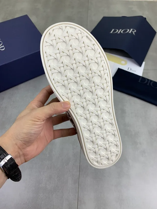 Dior B23 Monogram Sapatos de lona trançados slip-on 2