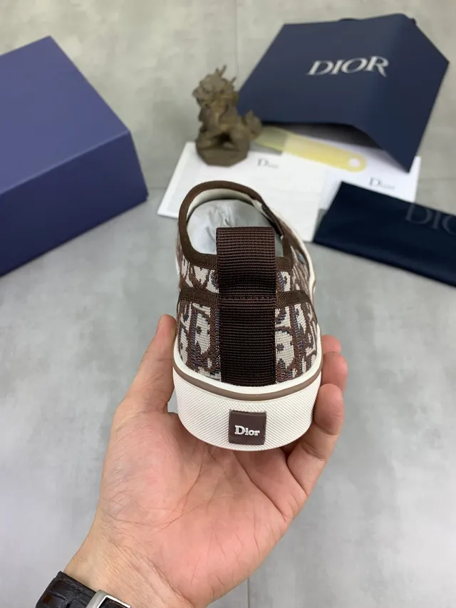 Dior B23 Monogram Sapatos de lona trançados slip-on 3