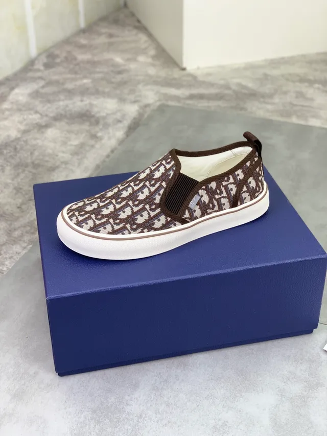 Dior B23 Monogram Sapatos de lona trançados slip-on 4