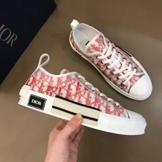 Dior B23 Red Oblique Print Lifestyle Sneakers