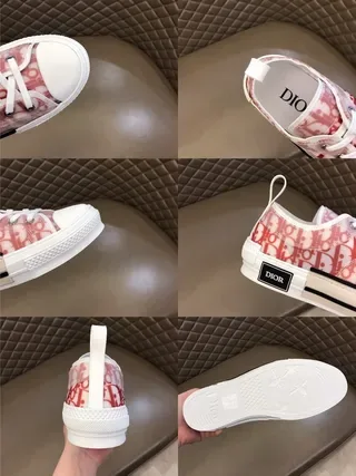 Dior B23 Red Oblique Print Lifestyle Sneakers 2
