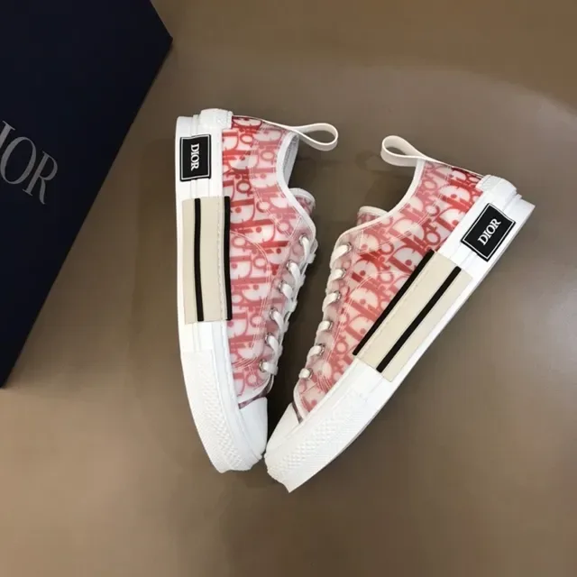 Dior B23 Red Oblique Print Lifestyle Sneakers 3