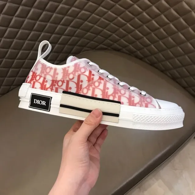 Dior B23 Red Oblique Print Lifestyle Sneakers 5