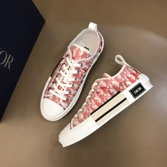 Dior B23 Red Oblique Print Lifestyle Sneakers 6