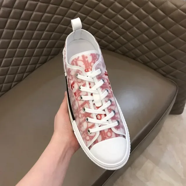 Dior B23 Red Oblique Print Lifestyle Sneakers 7