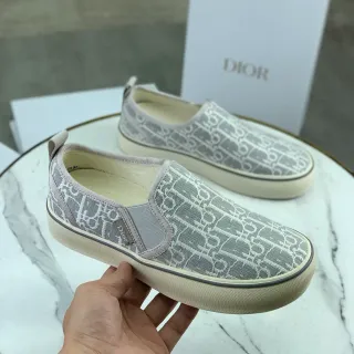 Dior B23 Slip-On Monogram Gray Canvas Shoes