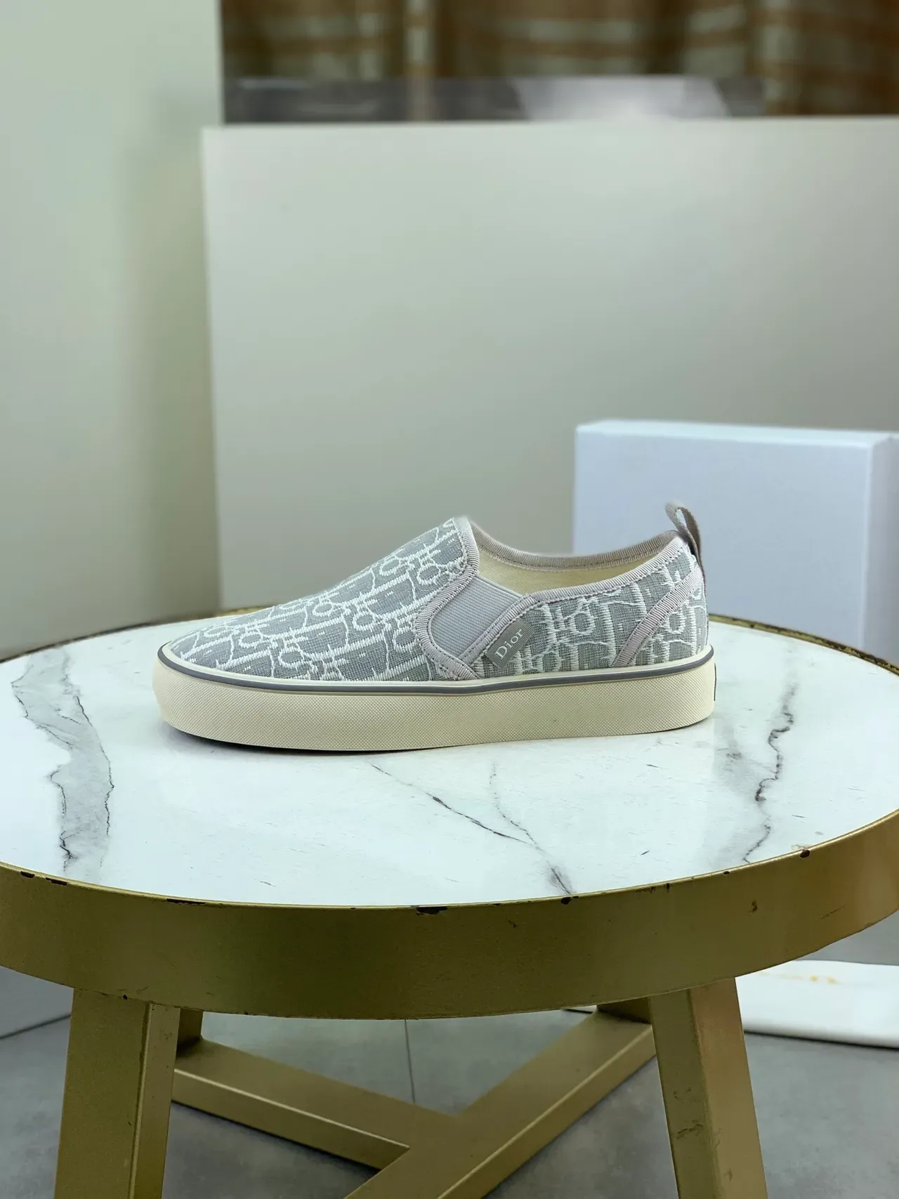 Dior B23 Slip-On Monogram Gray Canvas Shoes 5