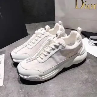 Dior B23 White Textile Chunky Lifestyle Sneakers