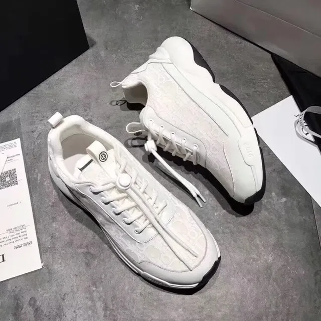Dior B23 White Textile Chunky Lifestyle Sneakers 4