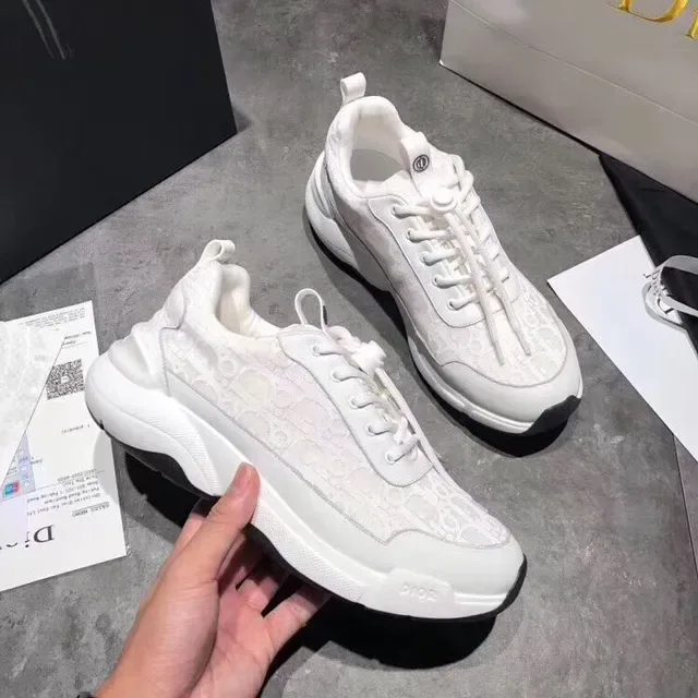Dior B23 White Textile Chunky Lifestyle Sneakers 5