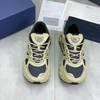 Dior B27 Beige and Black Mesh Chunky Sneakers