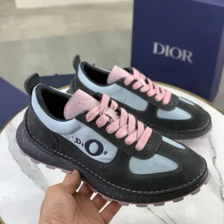 Dior B27 Chaussures Lifestyle Daim Noir et Bleu Clair