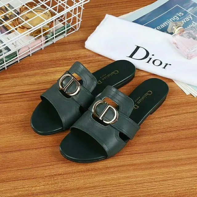 Dior B27 Forest Green Double-Strap Buckle Slippers 4