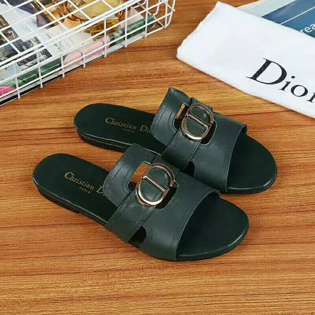 Dior B27 Forest Green Double-Strap Buckle Slippers 5