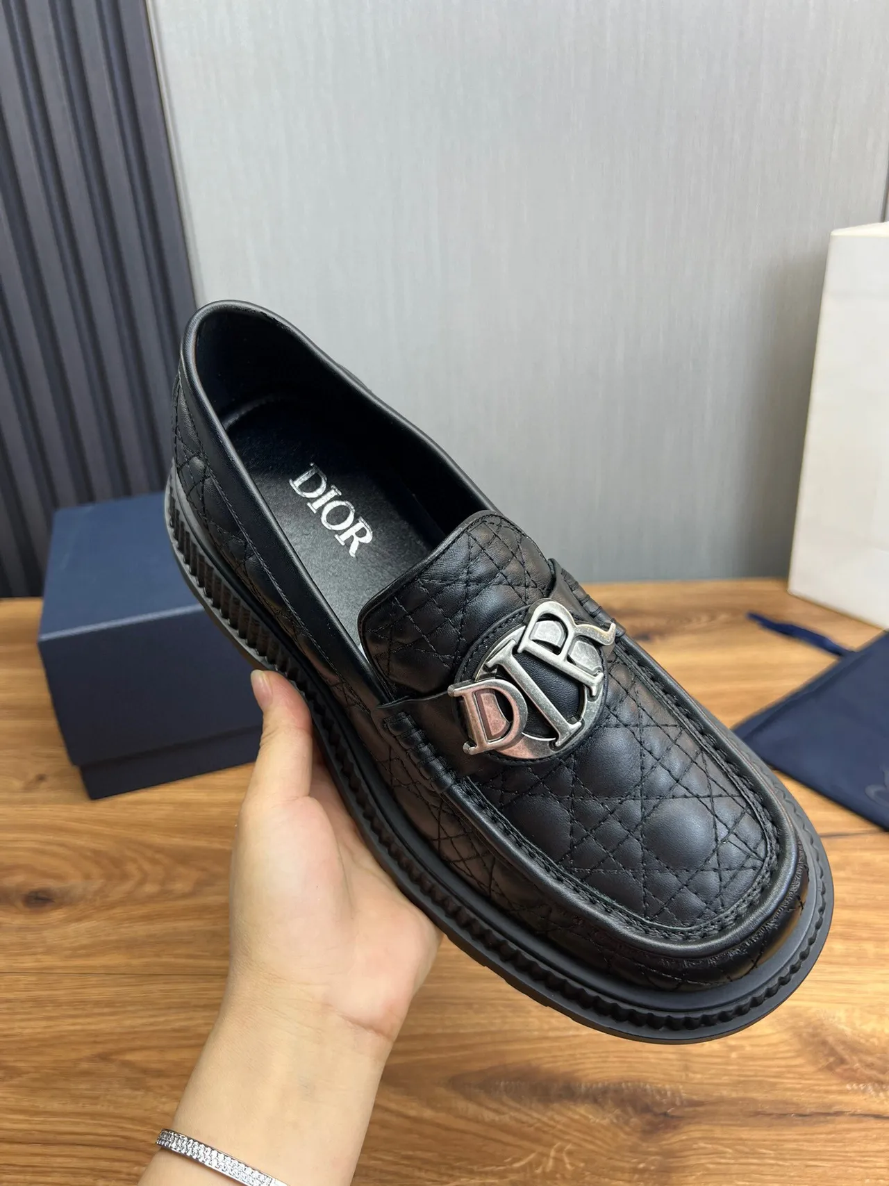 Dior B27 Cuir matelassé Boucle CD Mocassin 7