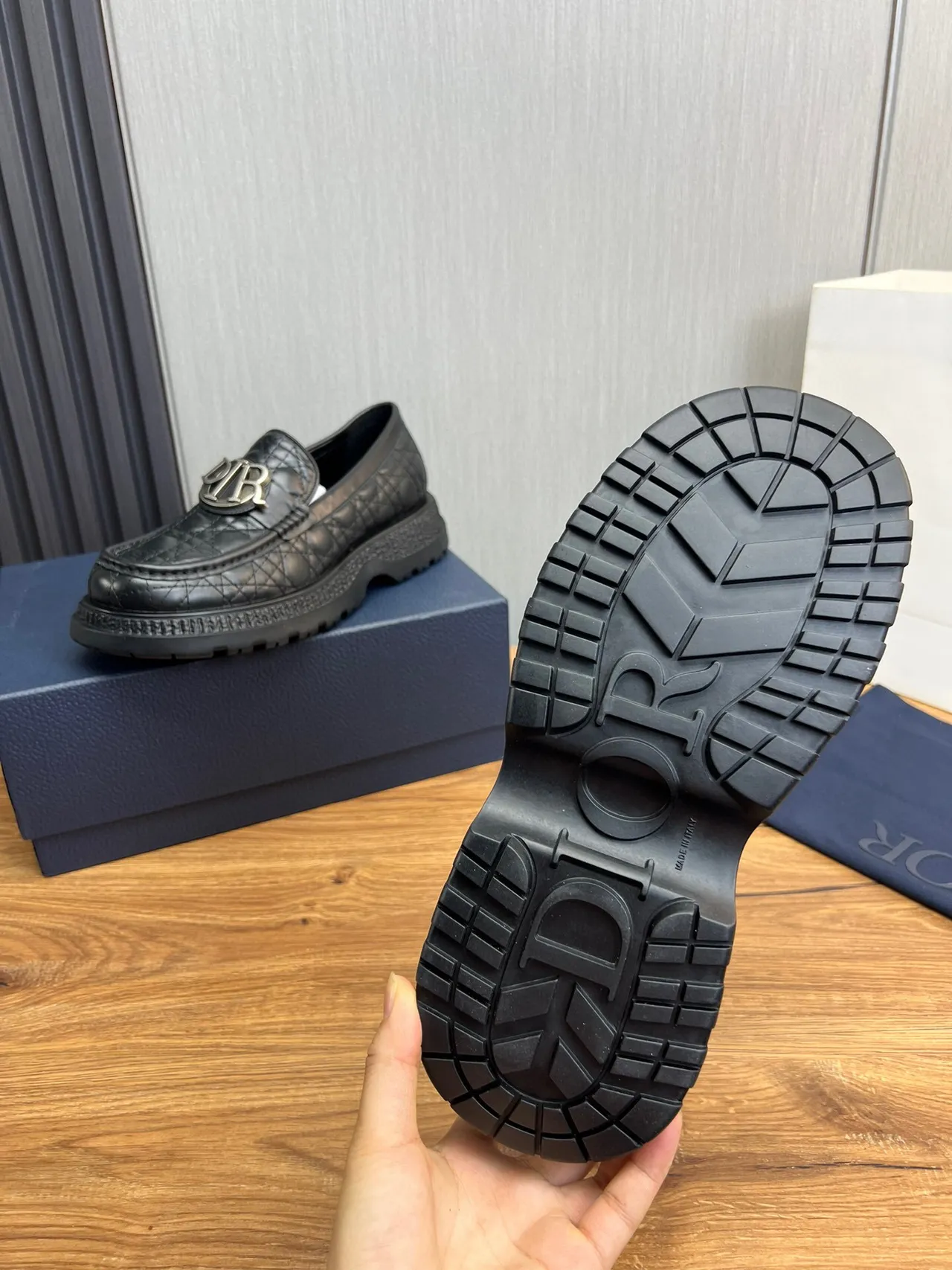 Dior B27 Cuir matelassé Boucle CD Mocassin 9