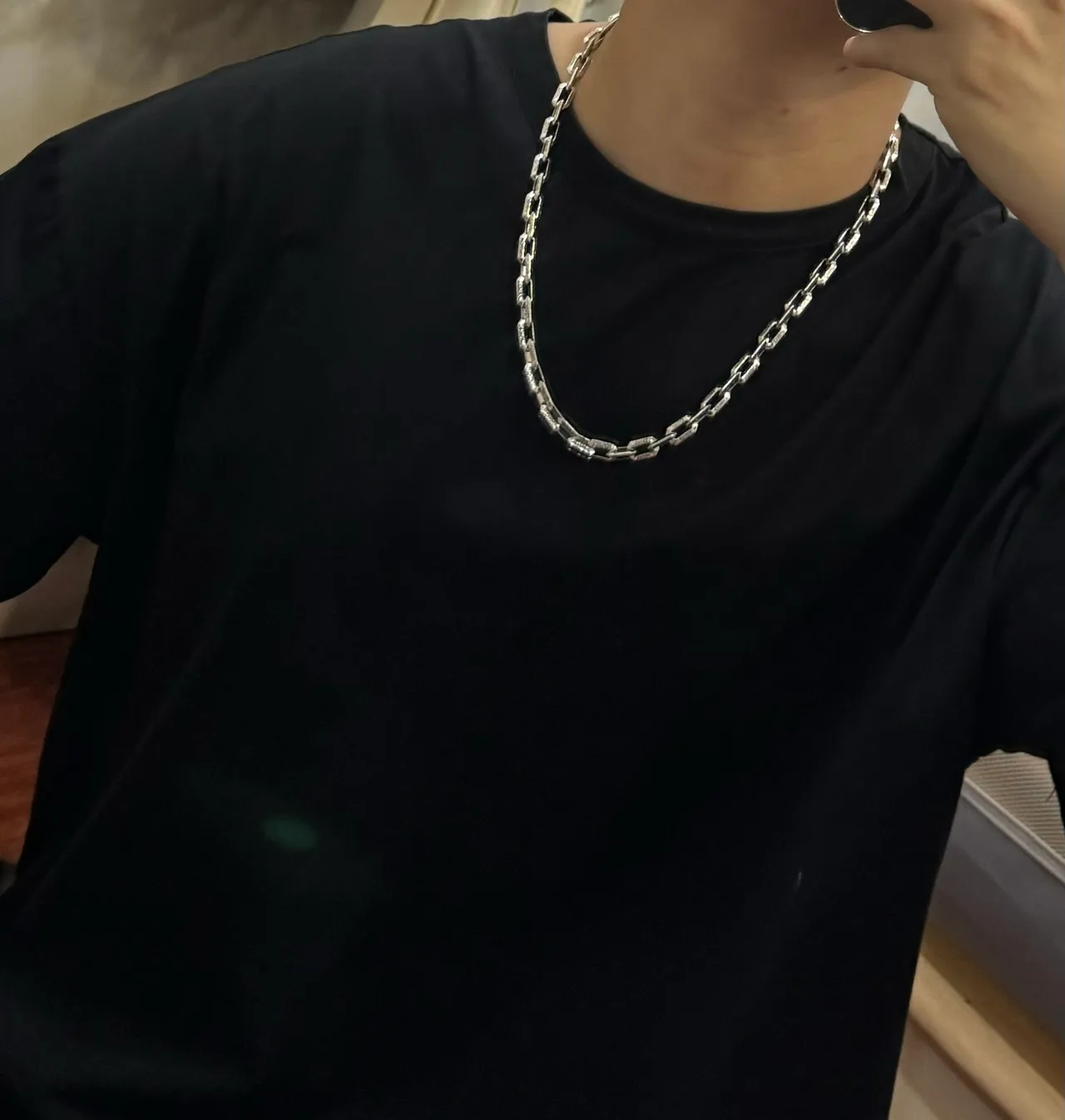 Dior B27 银色 Logo-Engraved 曲链 抛光金属 项链 6
