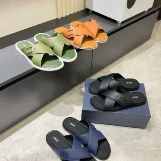 Dior B27 Slide Sandals Crossed Strap Slippers
