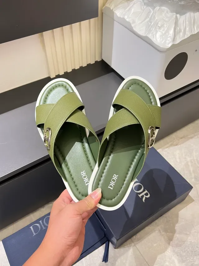 Dior B27 Slide Sandals Crossed Strap Slippers 3