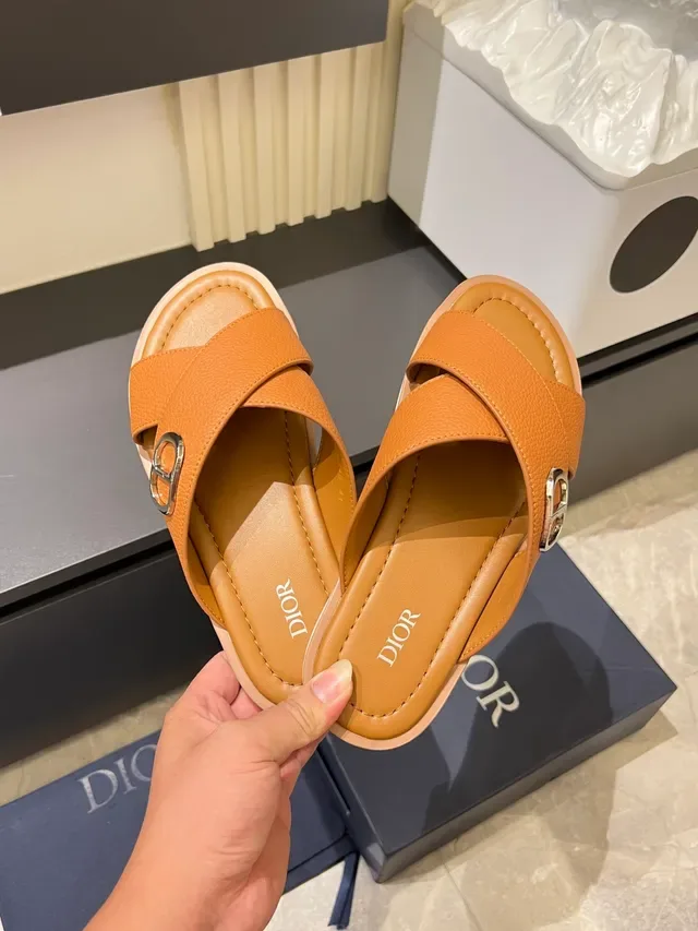 Dior B27 Slide Sandals Crossed Strap Slippers 4