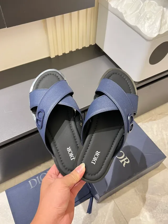 Dior B27 Slide Sandals Crossed Strap Slippers 5