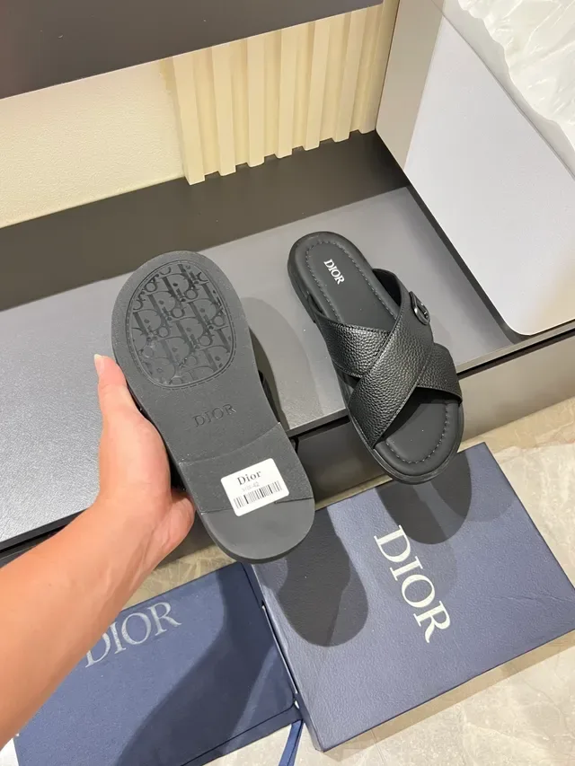 Dior B27 Slide Sandals Crossed Strap Slippers 6