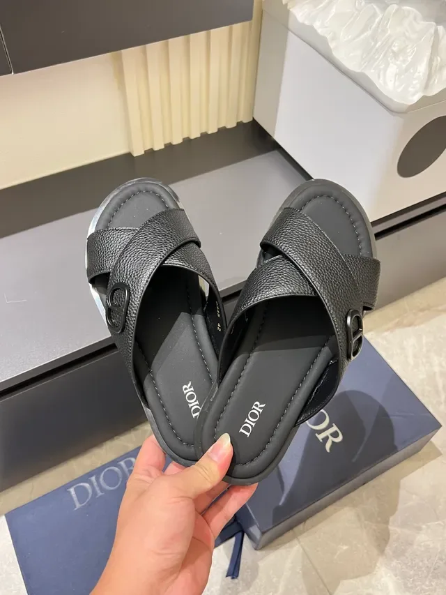 Dior B27 Slide Sandals Crossed Strap Slippers 7