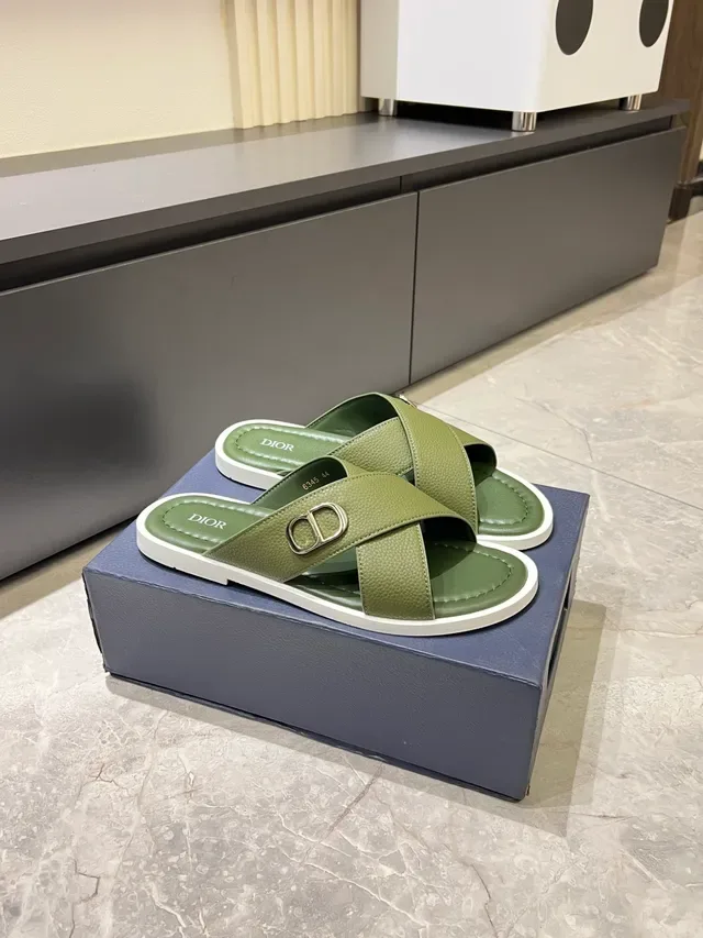 Dior B27 Slide Sandals Crossed Strap Slippers 8