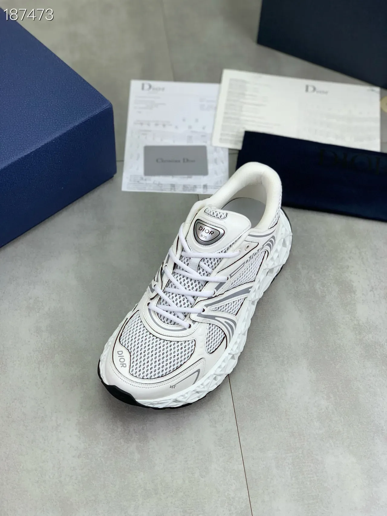 Dior B27 White and Gray Mesh Lifestyle Sneakers 7