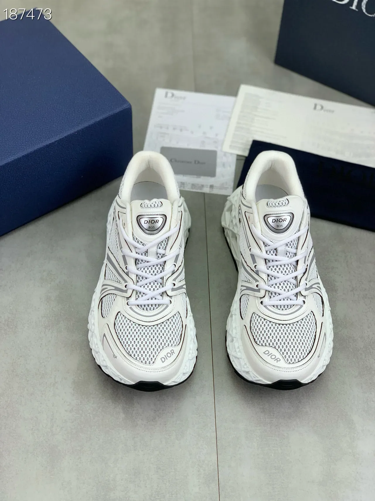 Dior B27 White and Gray Mesh Lifestyle Sneakers 8