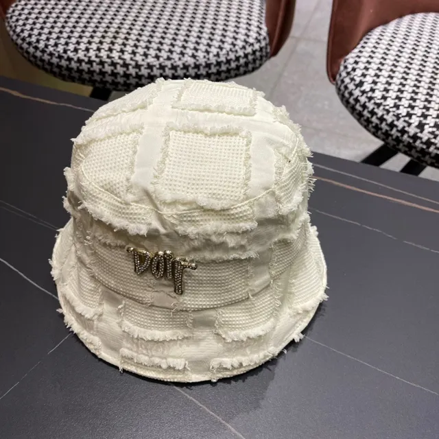 Dior Beige Blanc Tissu Tissé Texturé Bord Brut Bord Frangés 4