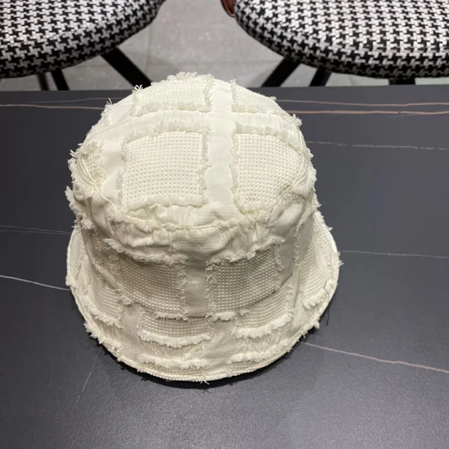 Dior Beige Blanc Tissu Tissé Texturé Bord Brut Bord Frangés 6