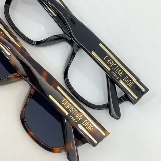 Dior Black Brown Rectangular Front Acetate Frame Optical Glasses