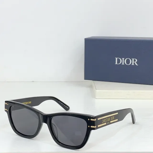 Dior نظارات بصرية أسود بني إطار أسيتات مستطيل أمامي 5