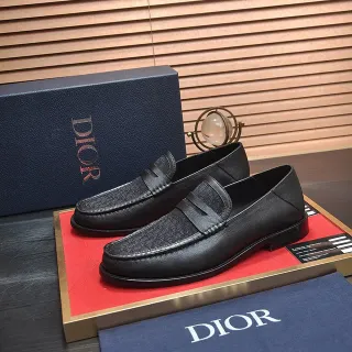 Dior Black Leather Penny Strap Loafer