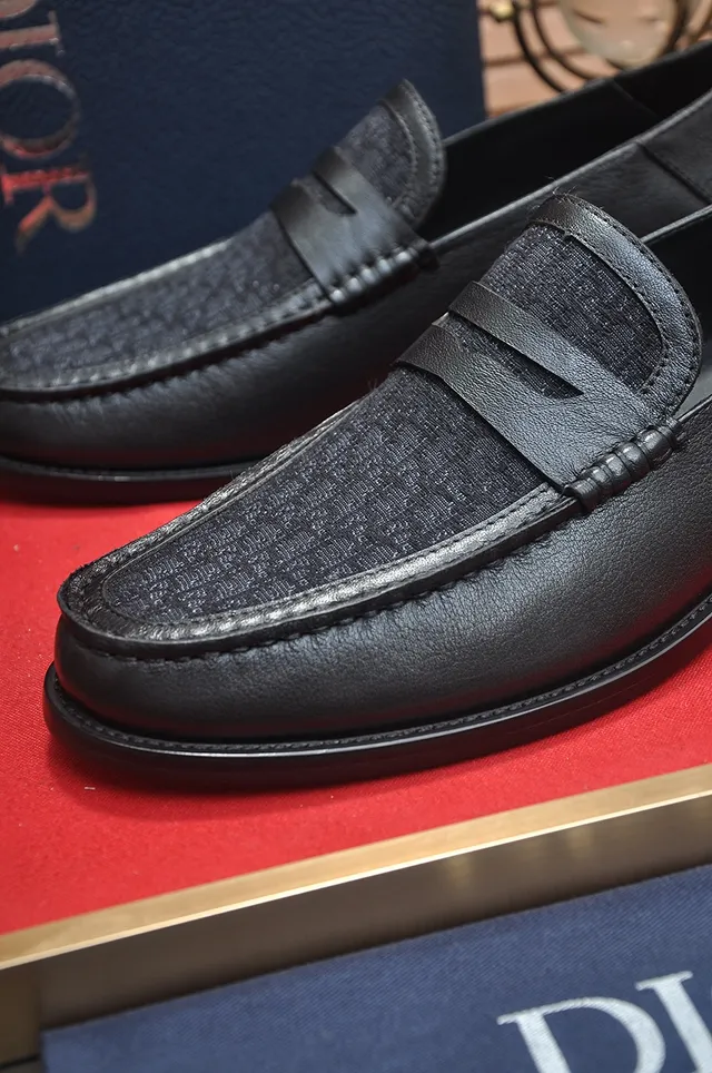 Dior Black Leather Penny Strap Loafer 2