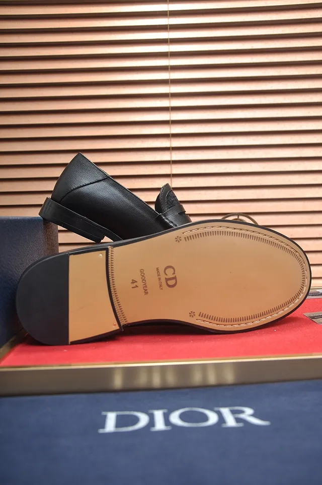 Dior Black Leather Penny Strap Loafer 3